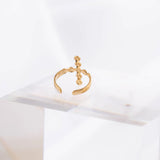 Wholesale jewelry 18K Gold Stainless Steel Beaded Cross Ear Cuff - gold studio 