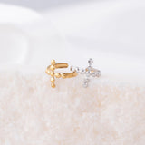 Wholesale jewelry 18K Gold Stainless Steel Beaded Cross Ear Cuff - stainless and gold studio 