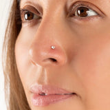 Wholesale jewelry Stainless Steel CZ Stone 12mm Nose Stud- model 