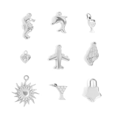 18K Gold PVD Stainless Steel Vacation Charm Set 