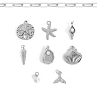 Wholesale jewelry 18K Gold PVD Stainless Steel 92 Piece Nautical Charm Bar Set- stainless main 