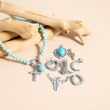 Steel Cactus with CZ Stone Charm with other western Charms