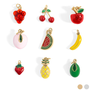 18K Gold PVD Stainless Steel Fruit Stand Charm Set / BND0085