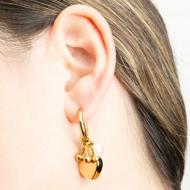 Wholesale jewelry 18K Gold PVD Stainless Steel Cherry Earring Bundle - gold model  
