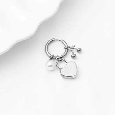 Wholesale jewelry 18K Gold PVD Stainless Steel Cherry Earring Bundle - stainless  studio  