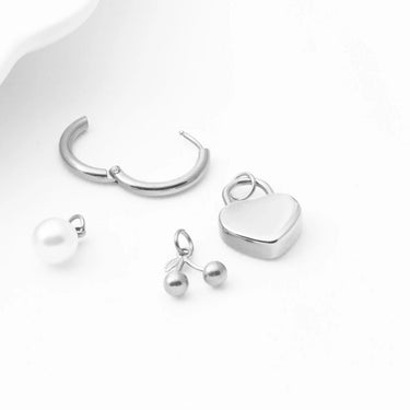Wholesale jewelry 18K Gold PVD Stainless Steel Cherry Earring Bundle - stainless studio 