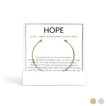 18K Gold PVD Stainless Steel The Cancer Awareness Hope Gift Set / BND0093