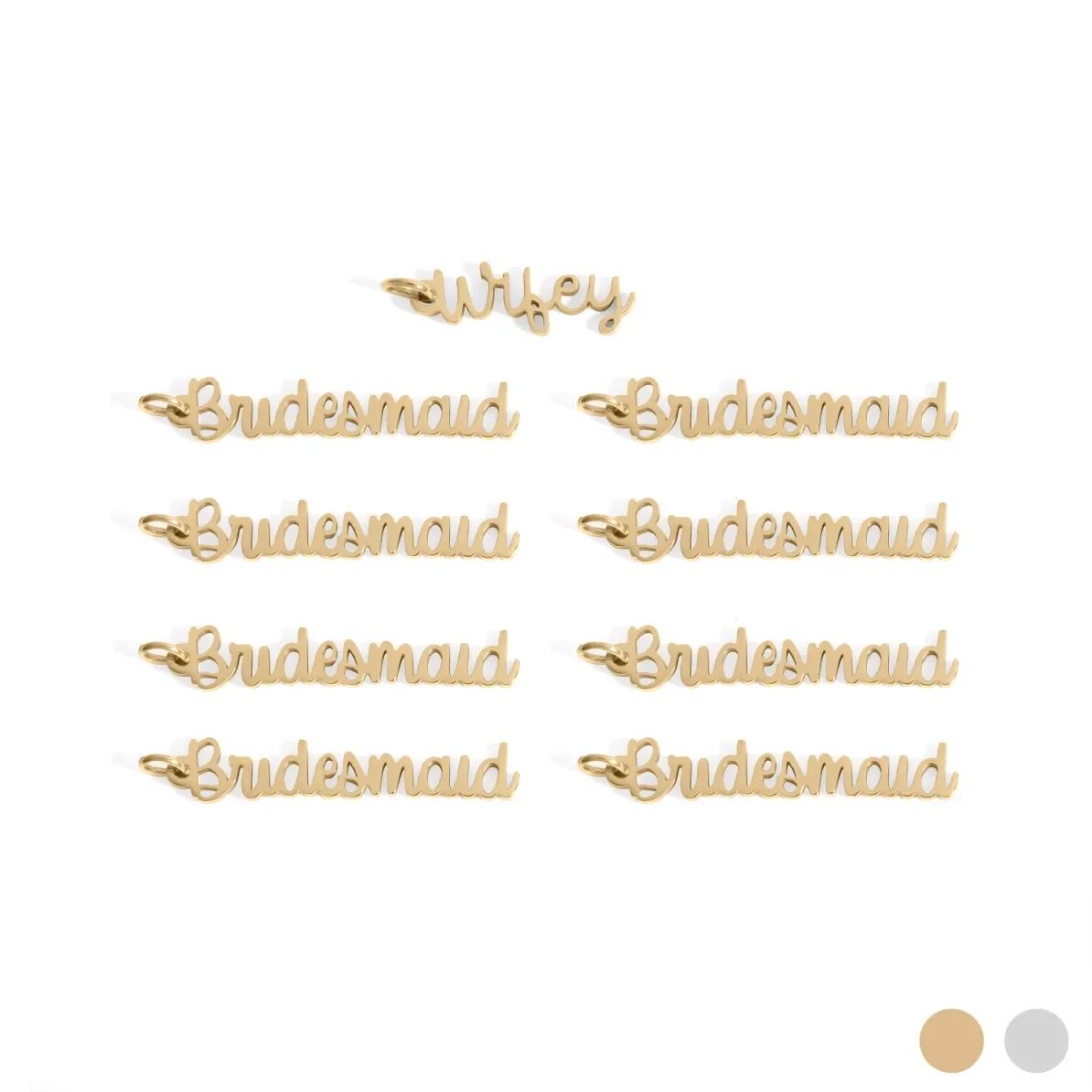 18K Gold PVD Stainless Steel Bridal Party Charm Set / BND0104