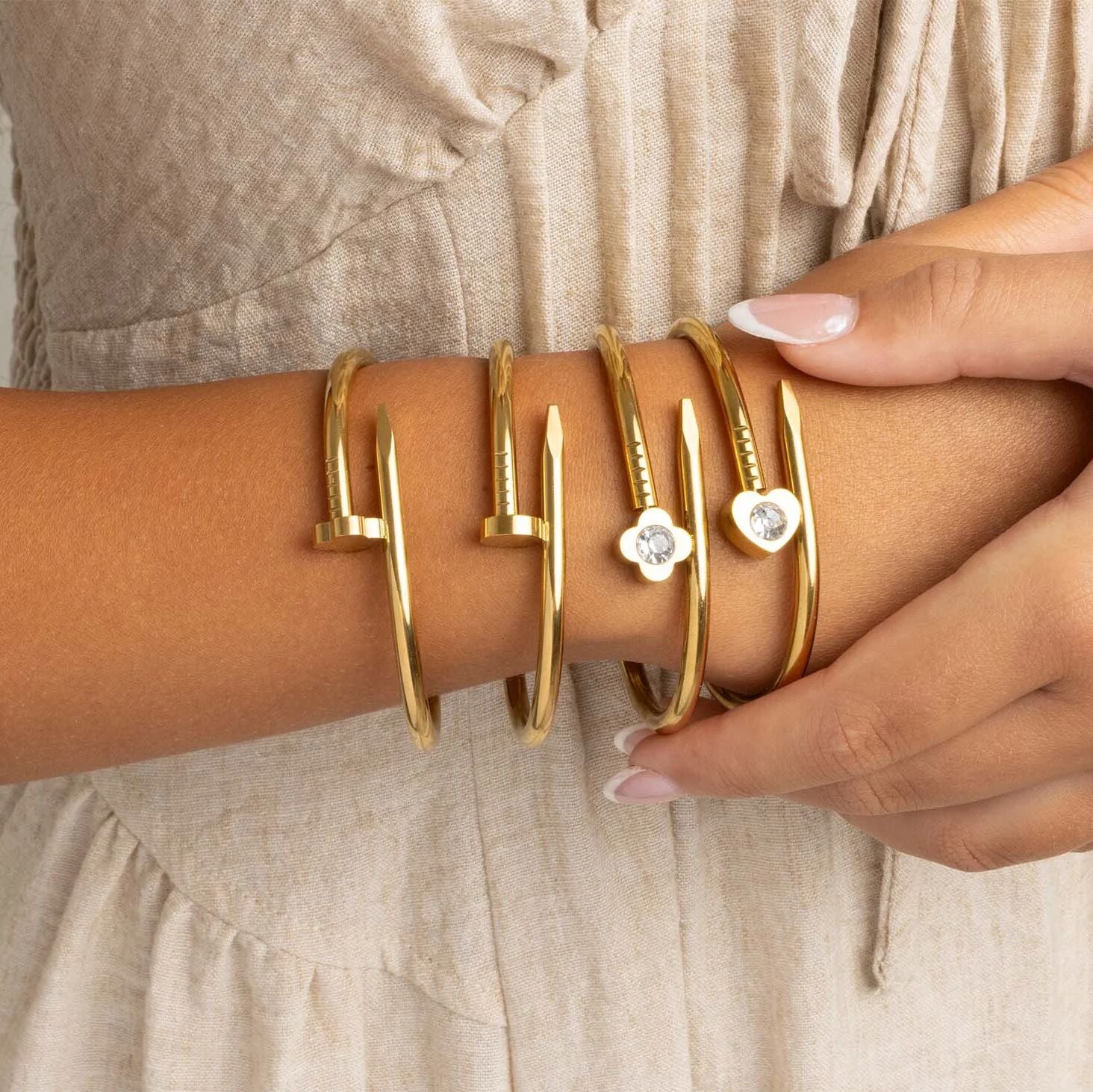 Gold Bangle Bracelet Bundle