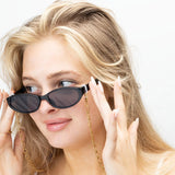 Gold Hammered Oval Sunglass Chain