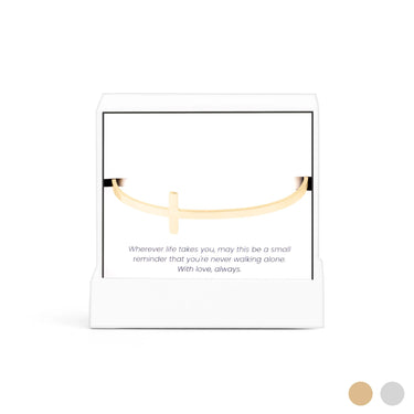 Wholesale jewelry 18K Gold PVD Stainless Steel The Journey Cross Cuff Gift Set- gold main 