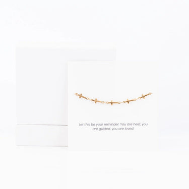 Wholesale jewelry 18K Gold PVD Stainless Steel The Guided Cross Bracelet Gift Set - gold studio 