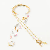 wholesale jewelry 18K Gold PVD Stainless Steel Cancer Ribbon Charm- collection shot 