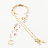 Wholesale jewelry 18K Gold PVD Stainless Steel Cancer Ribbon with Stones -collection shot 