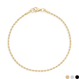 An 18K gold PVD stainless steel rope chain bracelet with a lobster clasp closure.