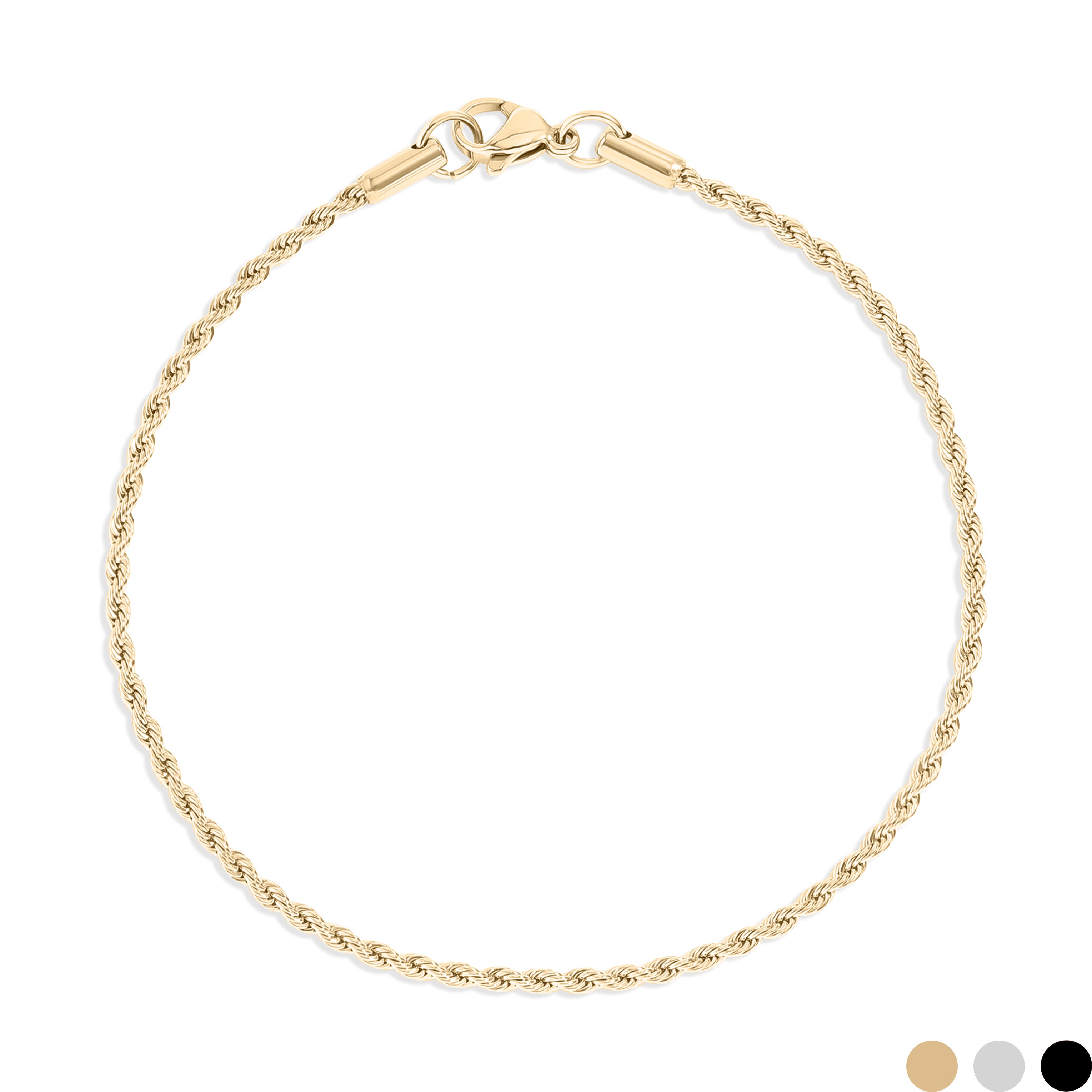 18k Gold PVD Rostfritt stålbelagd repkedjemband / Anklet / Brj1000
