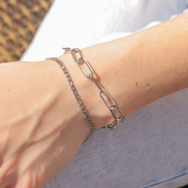 Bracelet de chaîne Figaro en acier inoxydable/BRJ9096