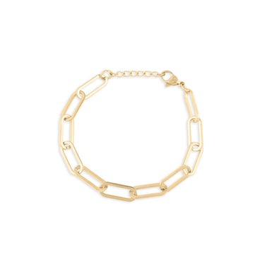 Wholesale Jewelry 14K Gold Filled Plus Paperclip Chain Bracelet- Main- 6.5mm