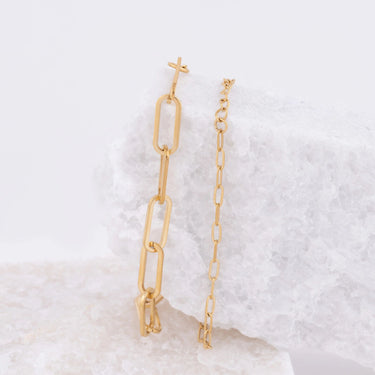 Wholesale Jewelry 14K Gold Filled Plus Paperclip Chain Bracelet- Studio- 2.5 mm and 6.5mm