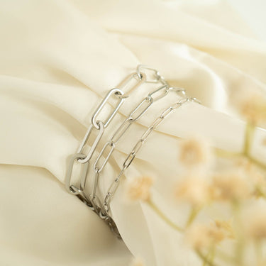 18K Gold PVD Stainless Steel Paperclip Chain Bracelet