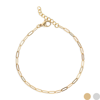 18K Gold PVD Stainless Steel Paperclip Chain Bracelet