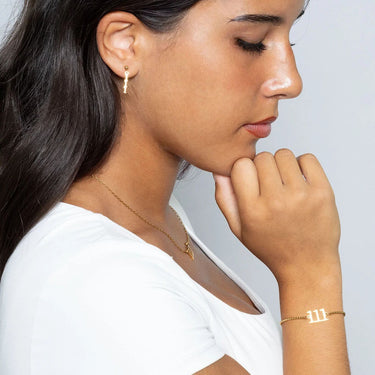 18k Gold PVD Rostfritt stål Angelnummerarmband / BRJ1003