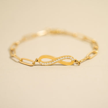 Paperclip Infinity CZ stone bracelet