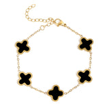 Stainless Steel Lucky Clover Charm Bracelet