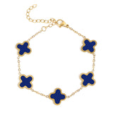 Stainless Steel Lucky Clover Charm Bracelet