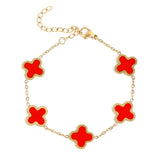 Stainless Steel Lucky Clover Charm Bracelet
