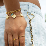 18K Gold PVD Stainless Steel Enamel Cable Chain