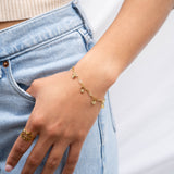 18K Gold PVD Stainless Steel Heart & Lock Charm Bracelet