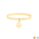 Love Languages Heart Charm Bangle