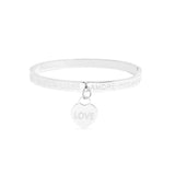 Love Languages Heart Charm Bangle