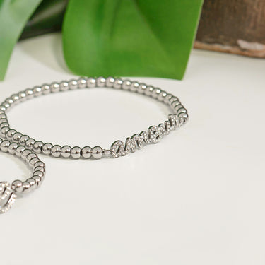 Stackable "Amour" Charm Beaded Bracelet