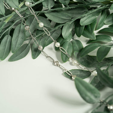 Paperclip Chain and Crystal Stone Necklace