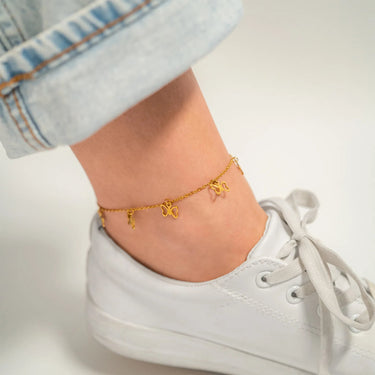 18K Gold PVD Stainless Steel Butterfly Anklet
