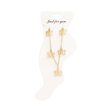 18K Gold PVD Stainless Steel Butterfly Anklet