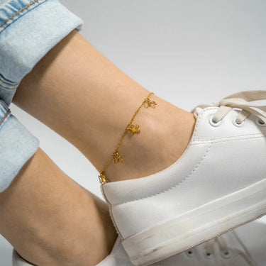 18K Gold PVD Stainless Steel Butterfly Anklet