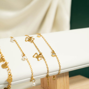 18K Gold PVD Stainless Steel Butterfly Anklet