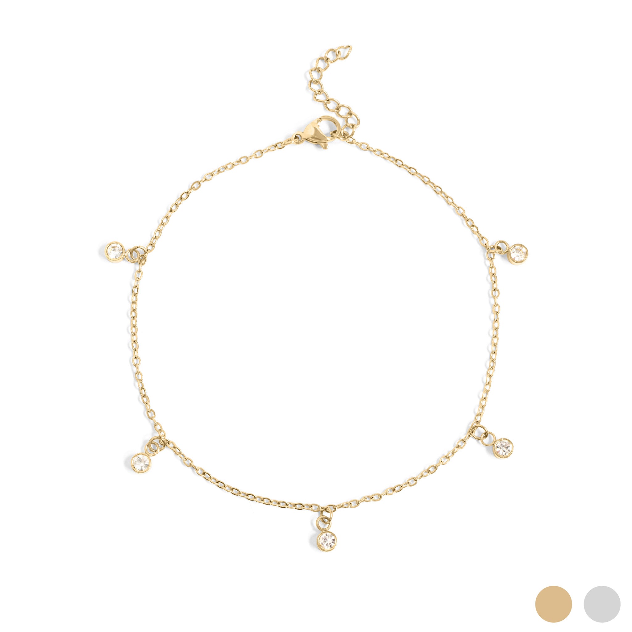 18k Gold PVD Rostfritt stål Sten Anklet / BRJ1029