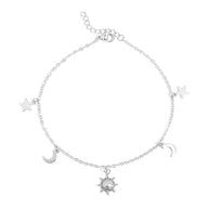 Moon and Star Charms Anklet