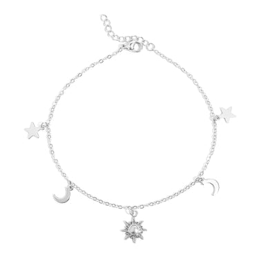 Moon and Star Charms Anklet