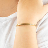 Wholesale jewelry 18K Gold PVD You are Loved Engraved Cuff Bracelet- gold model