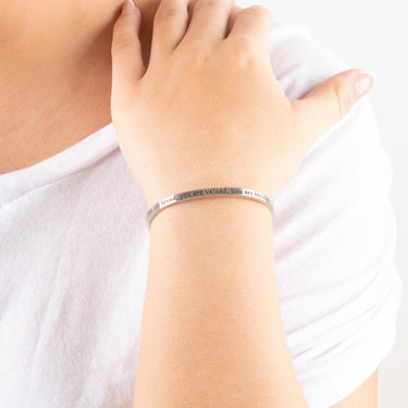 Wholesale jewelry 18K Gold PVD You are Loved Engraved Cuff Bracelet- stainless model