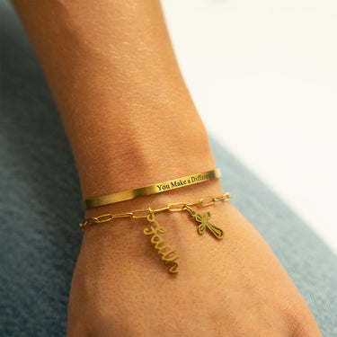 Gold / You Make a Difference Bracelet / BRJ1034 / BRJ9084 / PDL0047
