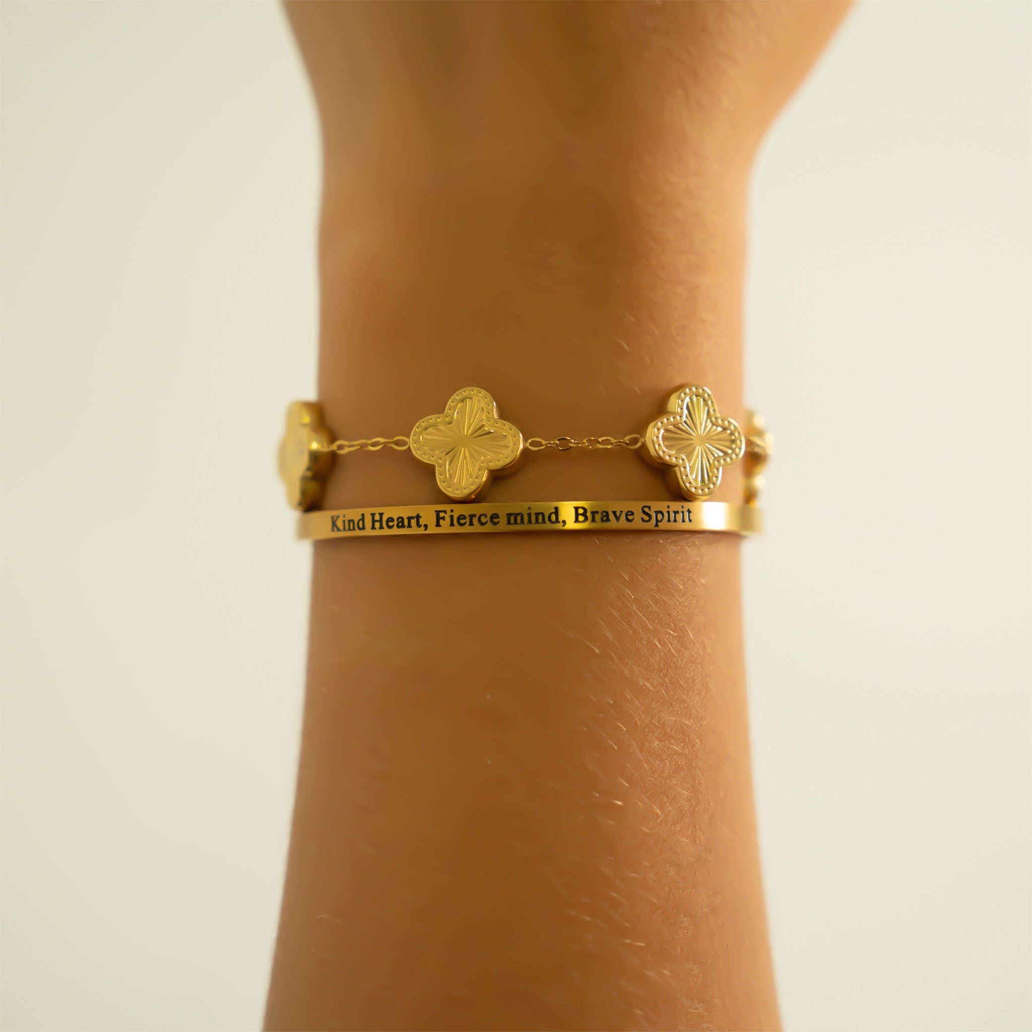 18K Gold PVD “Kind Heart, Fierce mind, Brave Spirit" / BRJ1038