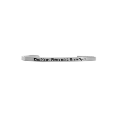 Silver / 18K Gold PVD “Kind Heart, Fierce mind, Brave Spirit" / BRJ1038