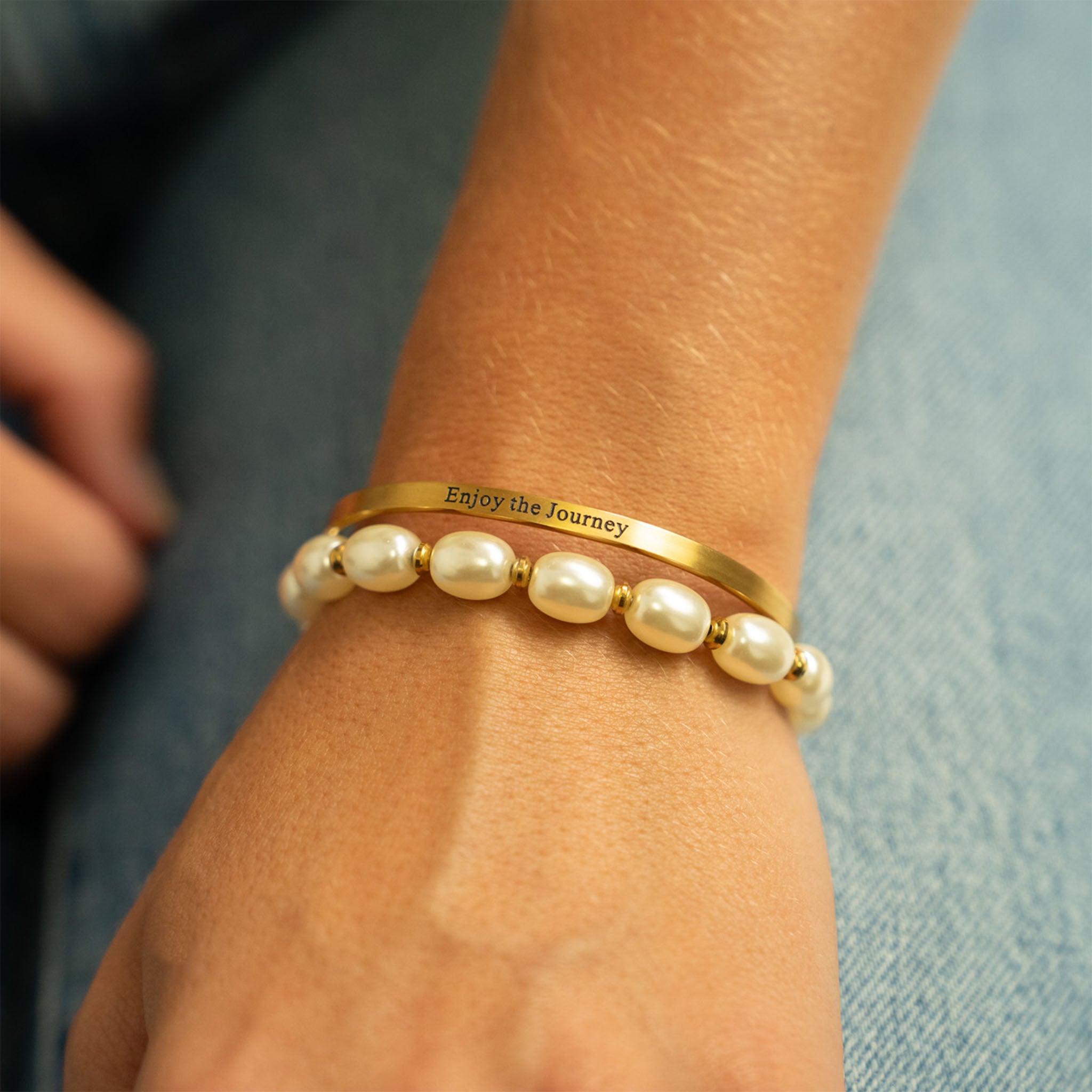 18K Gold PVD Enjoy the Journey Bracelet / BRJ1039 / BRJ1088