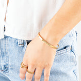Wholesale jewelry 18K Gold PVD Enjoy the Journey Engraved Bangle Bracelet- gold model
